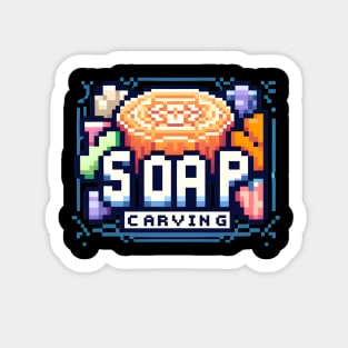 Soap Carving Pixel Art Retro Sticker